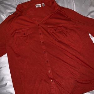Burnt Orange, Reddish Blouse